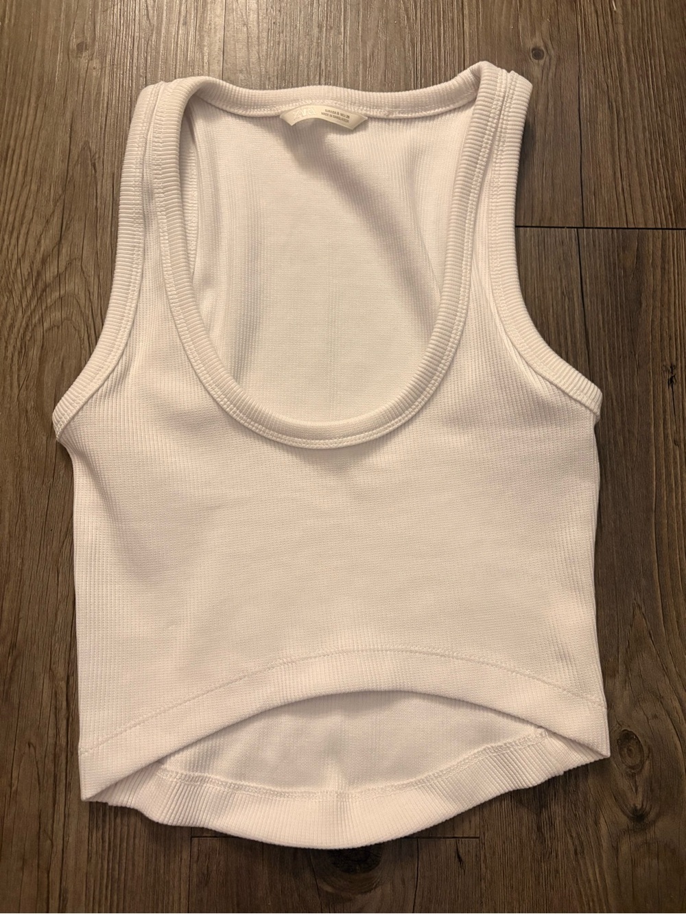 Zara High-Low Ribbed Crop Tank